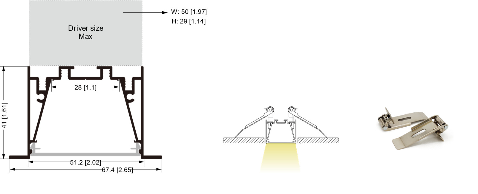 BVG Louver оптикалык ички дубал жуугуч сызыктуу жарык UGR16 -03 (6)