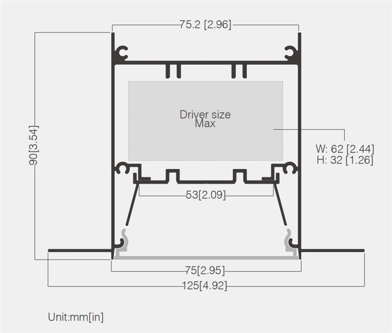 Hong Linear Light دارای PC Diffuser و سازگاری UGR19 در طرح فرورفته Trimless-01 (5)