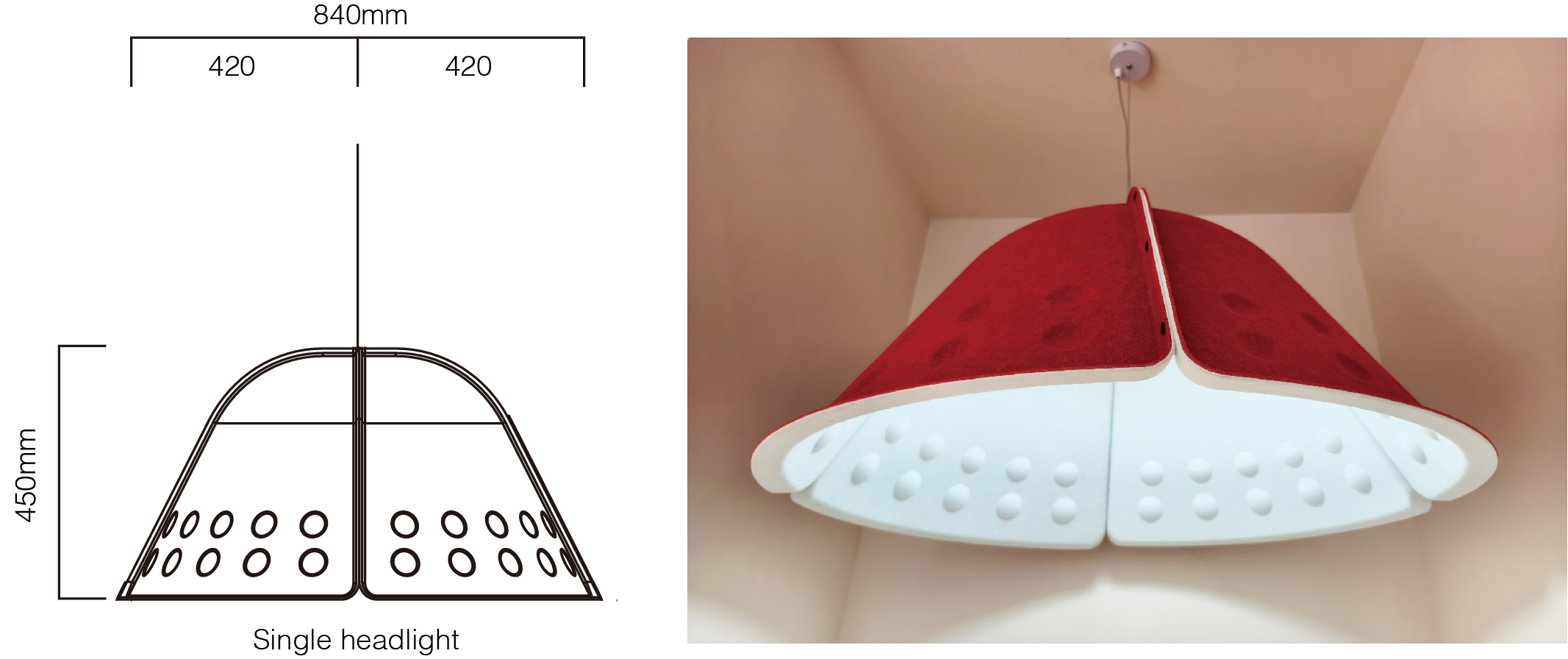 Llum acústica en forma de campana SSH-PC